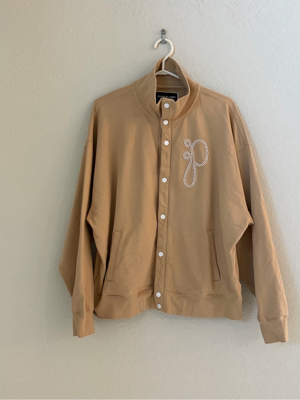 PAPER PLANES ✈️ P's Pearl Sandstone  Cargo Jacket  Size Large Snap Closure